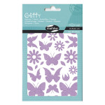 Stickers pailletés Glitty papillons et fleurs x 66 pcs