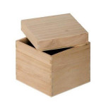 Boîte carrée en bois - 12 cm